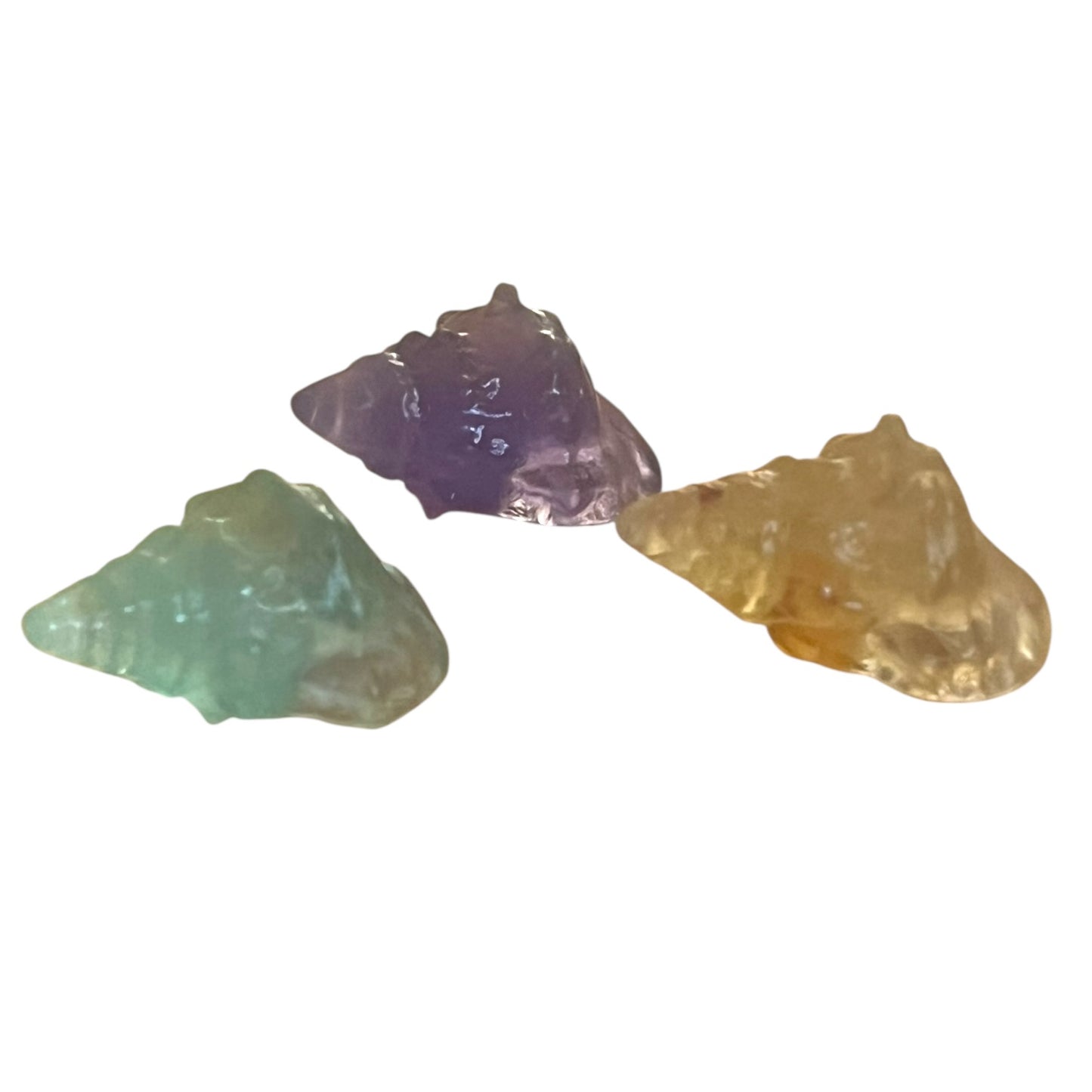 Fluorite Carvings | Shells, Shiva, Puppies & Ducks (2–3”)