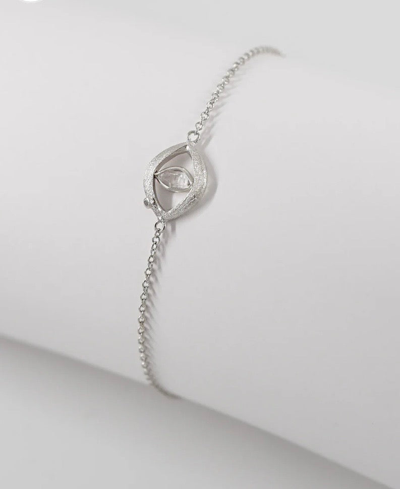 Herkimer Diamond Wisdom Eye Bracelet with Diamond Accent