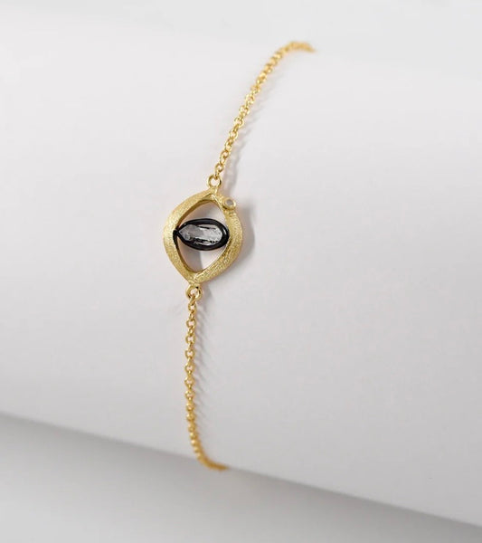 Herkimer Diamond Wisdom Eye Bracelet with Diamond Accent