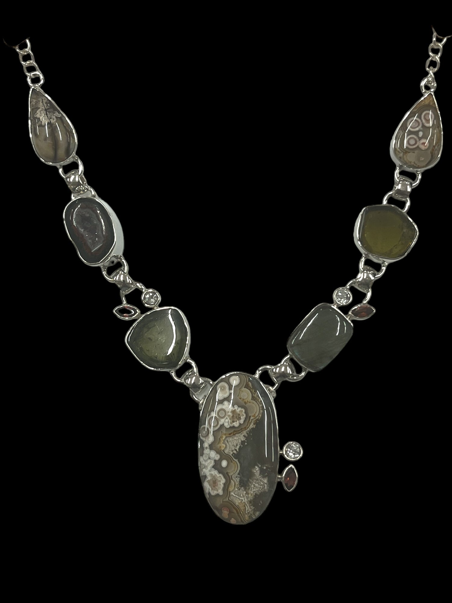 Jasper, Tobasco Geode Necklace