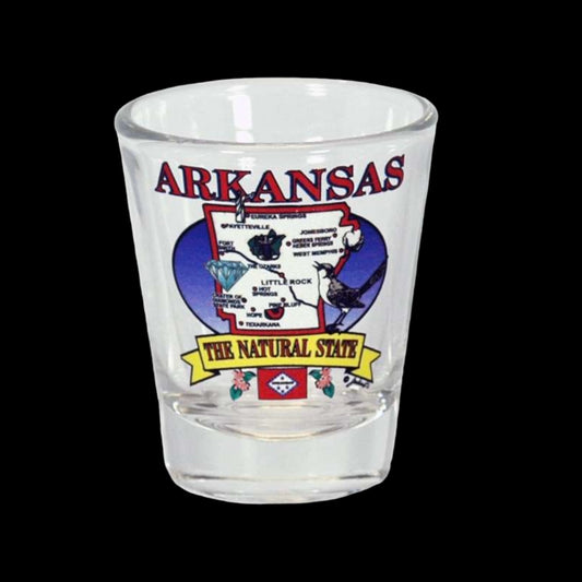 Arkansas Shot Glass Map/Flag 2D