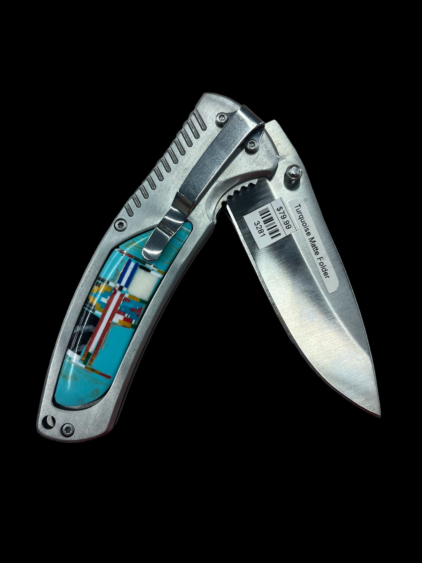 Silver Star Turquoise Knife