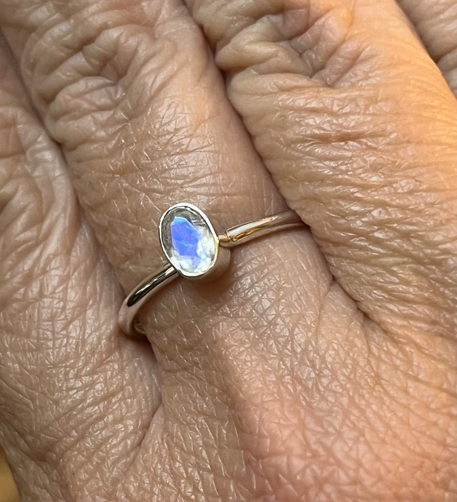 Rainbow Moonstone Ring