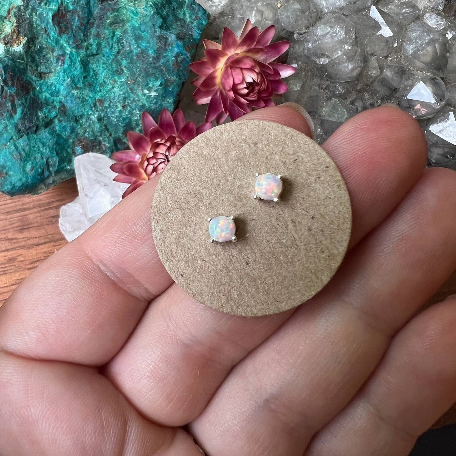 Opal Stud Earrings