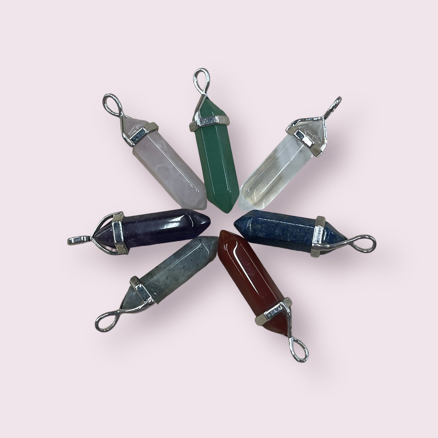 Crystal-Shaped Mineral Pendant