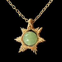 Wire-wrapped Sun and Moon Necklace