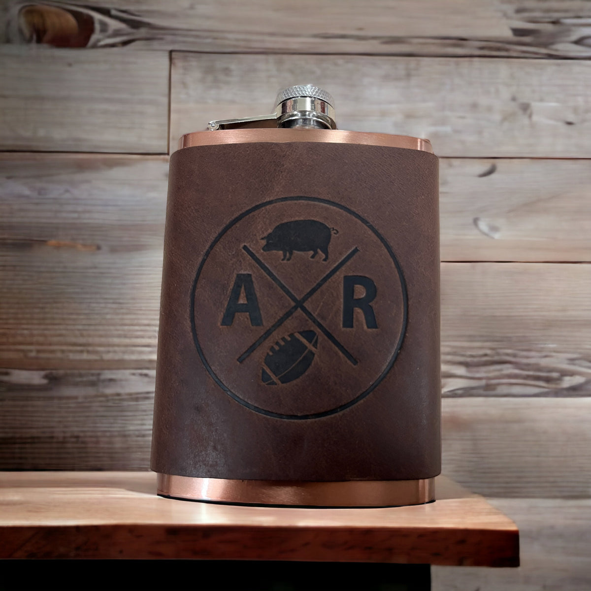 Leather Wrapped Arkansas Flask