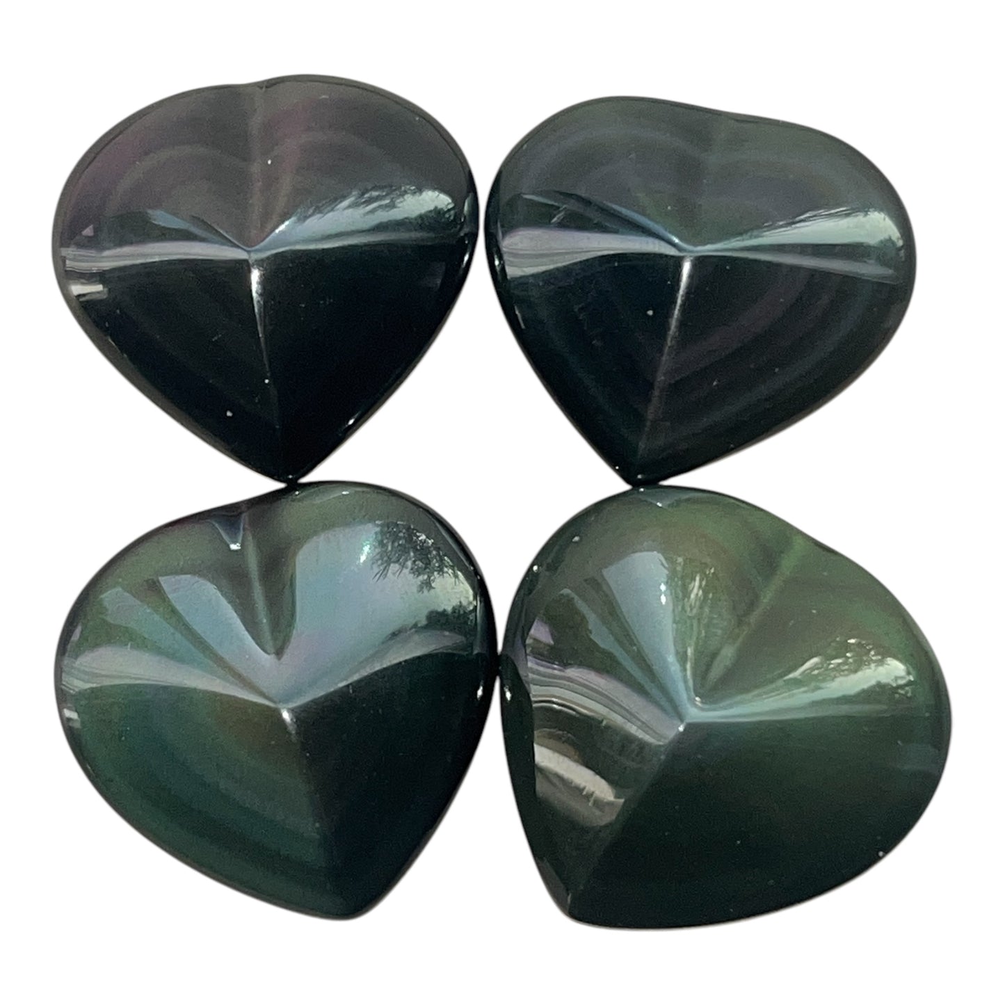 Rainbow Obsidian Heart AAA