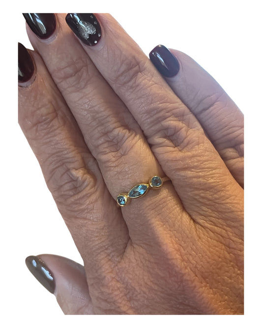 3-stone Blue Topaz Ring