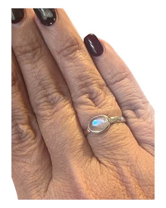 Bezel Set Moonstone Ring