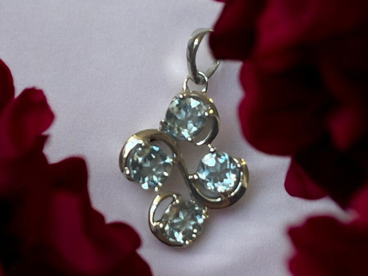 4x4 Blue Topaz Pendant