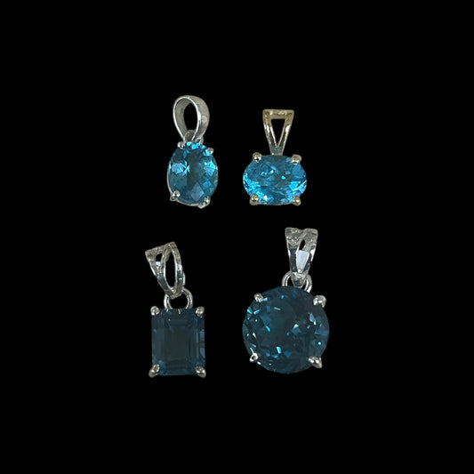 Swiss Blue Topaz Pendant