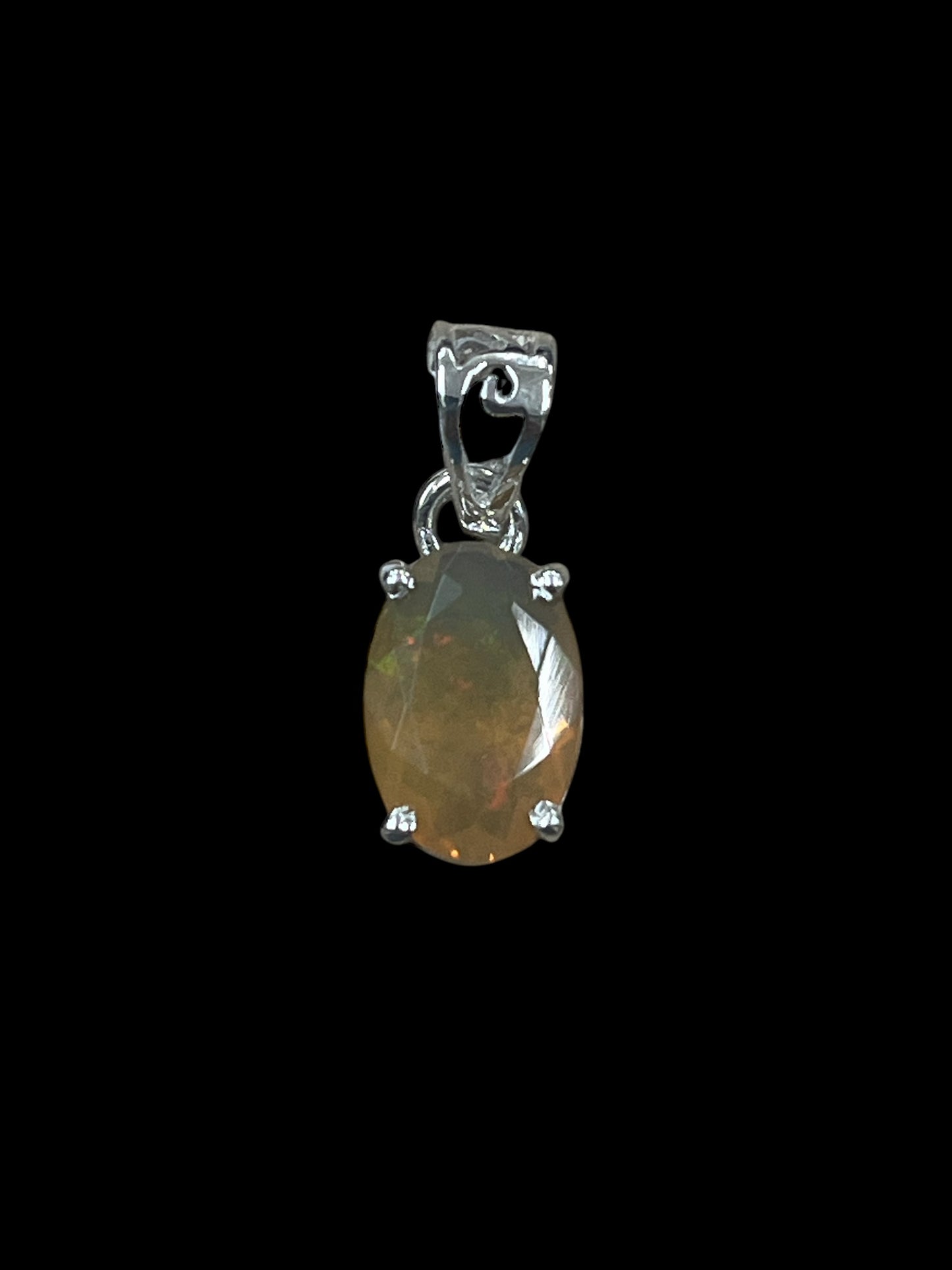 Ethiopian Opal Pendant, Sterling