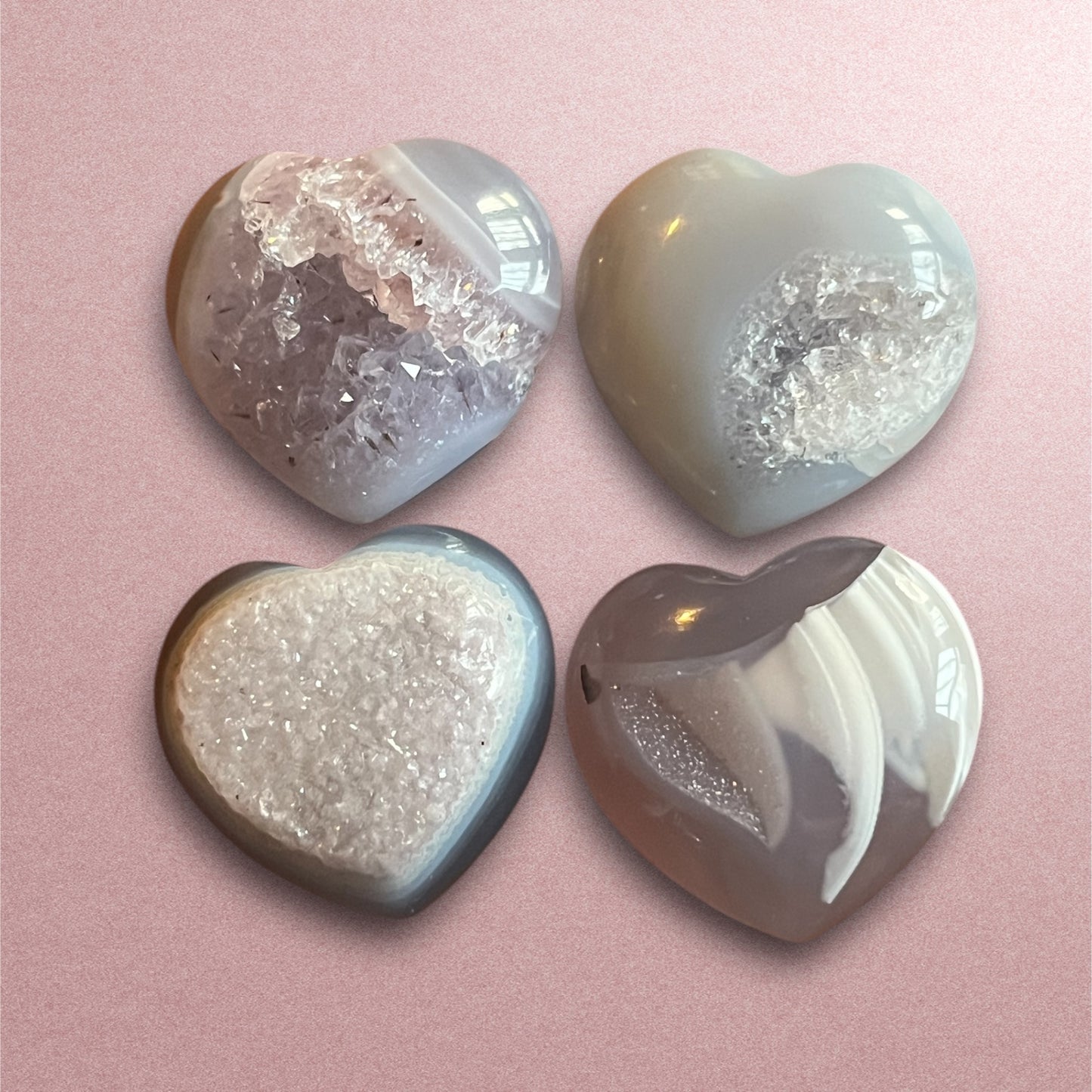 Agate Druzy Heart