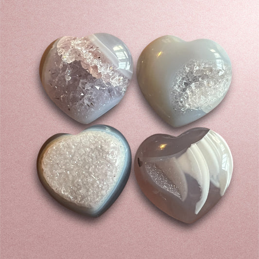 Agate Druzy Heart