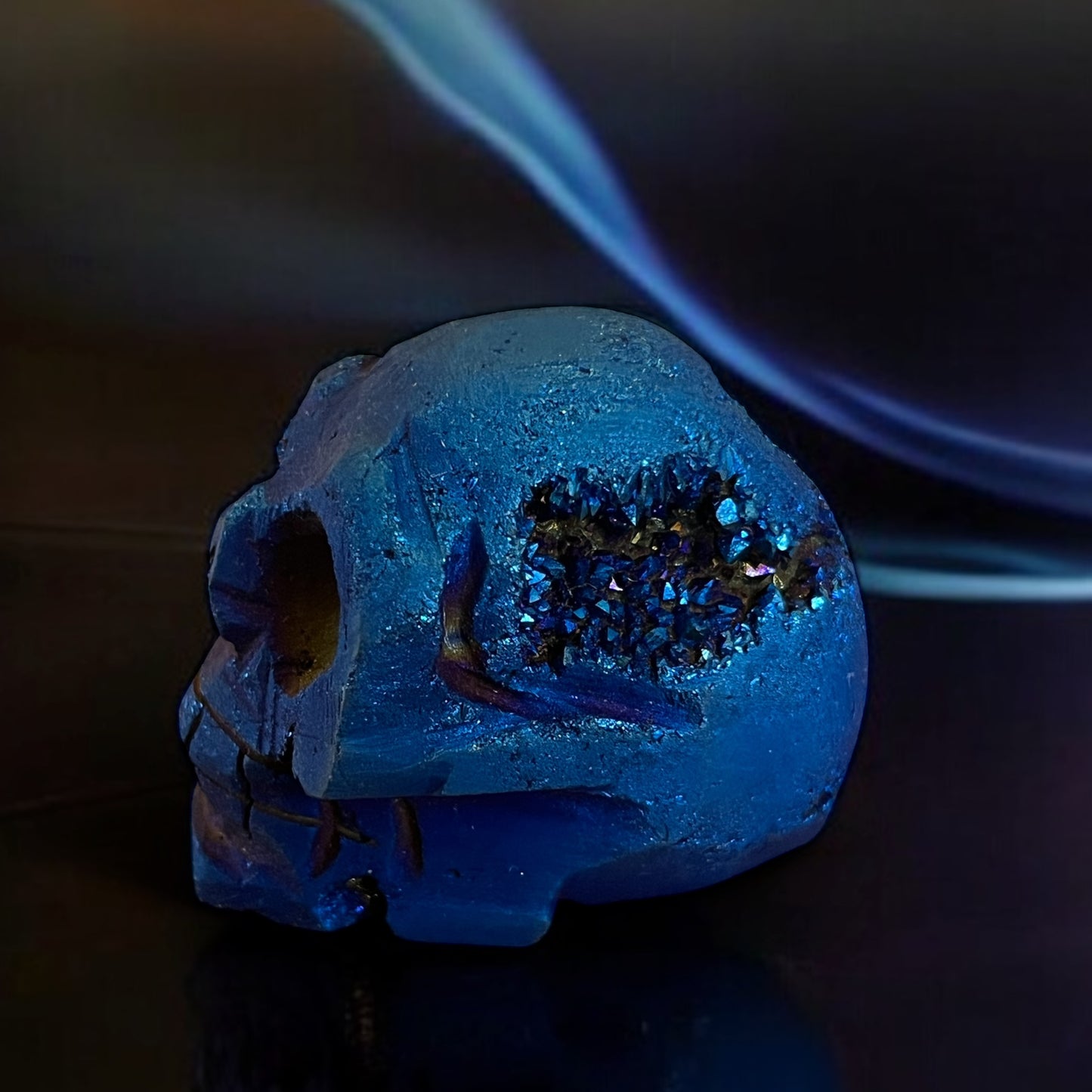 Druzy Titanium Skull