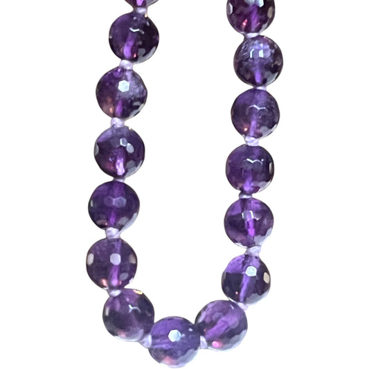 Amethyst Round Beaded Necklace