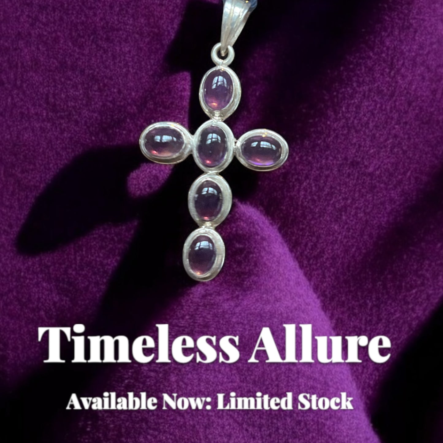 Garnet Cross Pendant