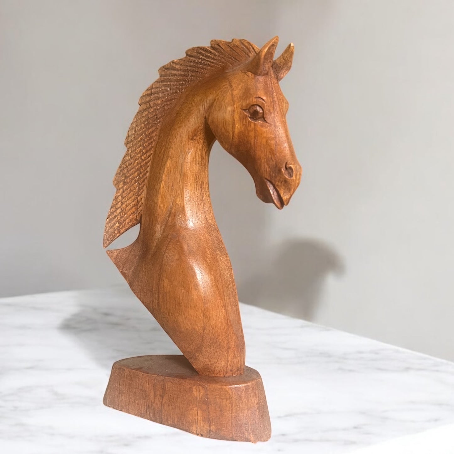Wood Horse Bust