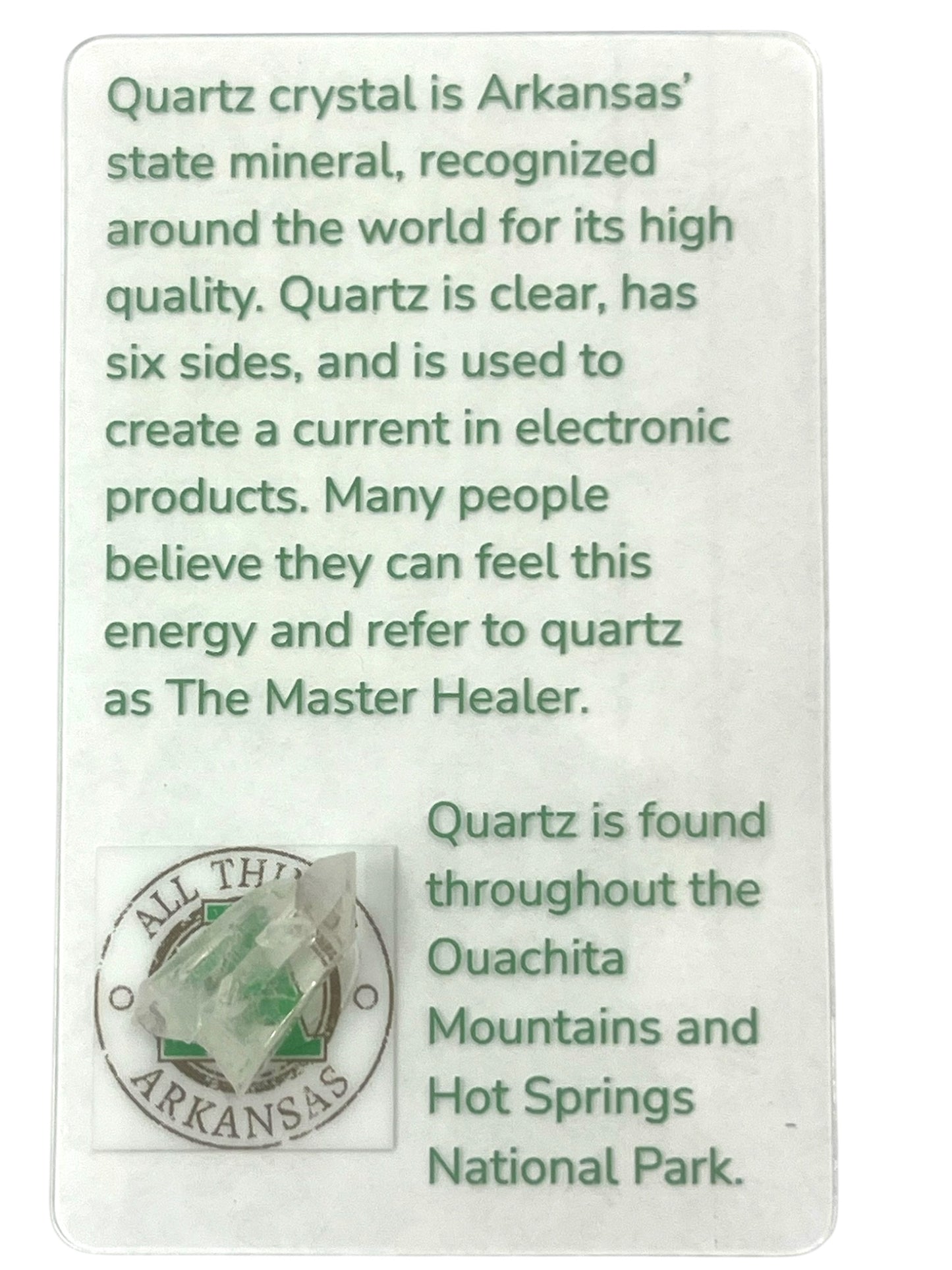 Quartz Information Card