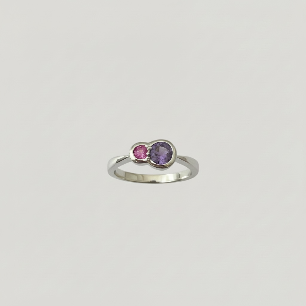 Amethyst & Rhodolite Garnet Ring | Sterling Silver
