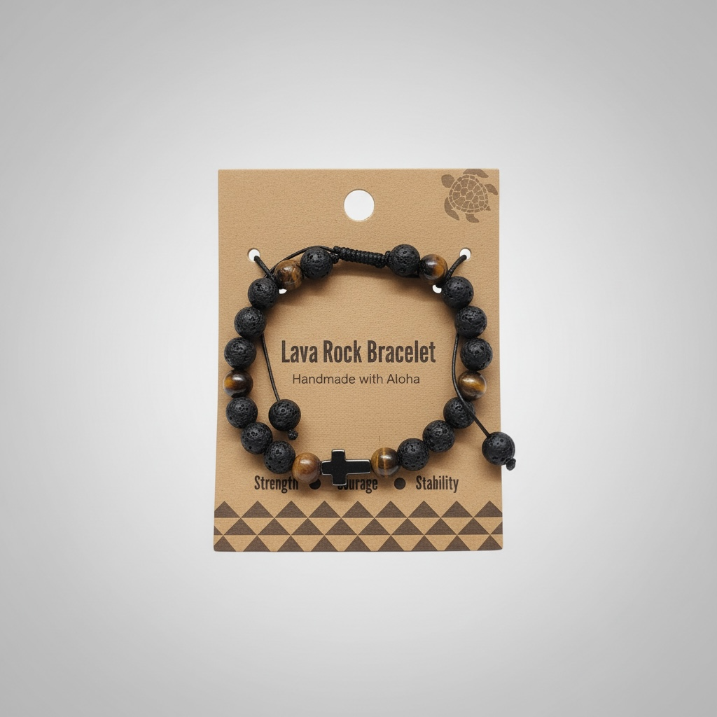 Gemstone Beaded Lava Bracelet