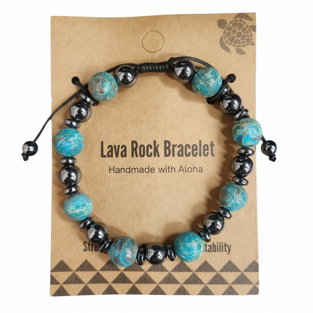 Gemstone Beaded Lava Bracelet