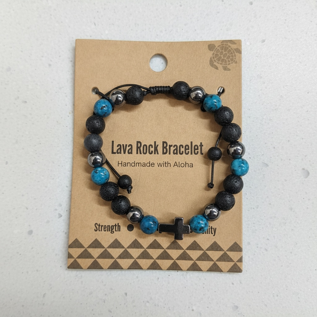 Gemstone Beaded Lava Bracelet