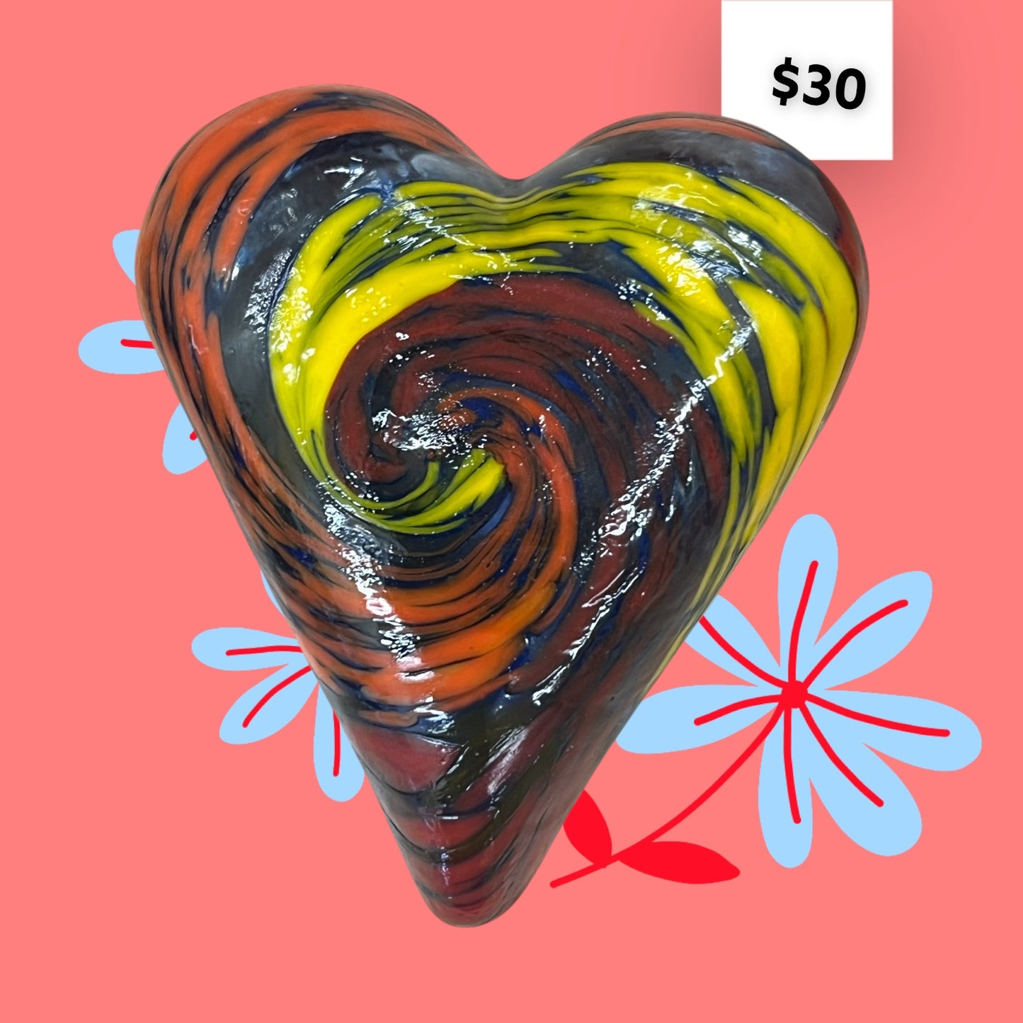 Heart Blown Glass