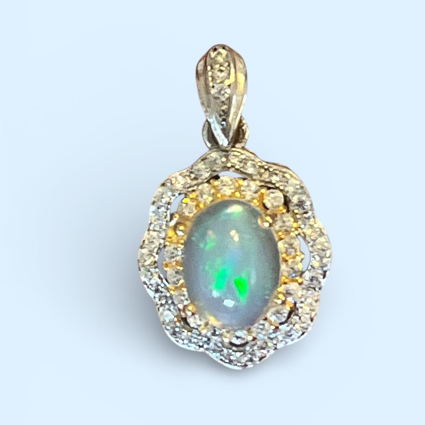 Ethiopian Opal Pendant, Sterling