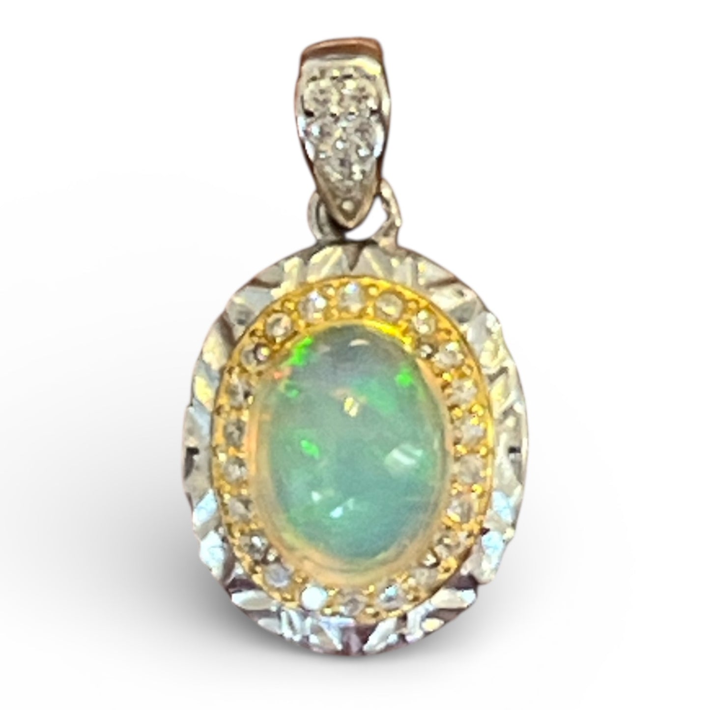 Ethiopian Opal Pendant, Sterling
