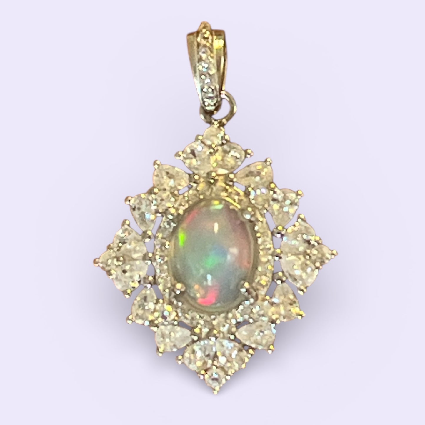 Ethiopian Opal Pendant, Sterling