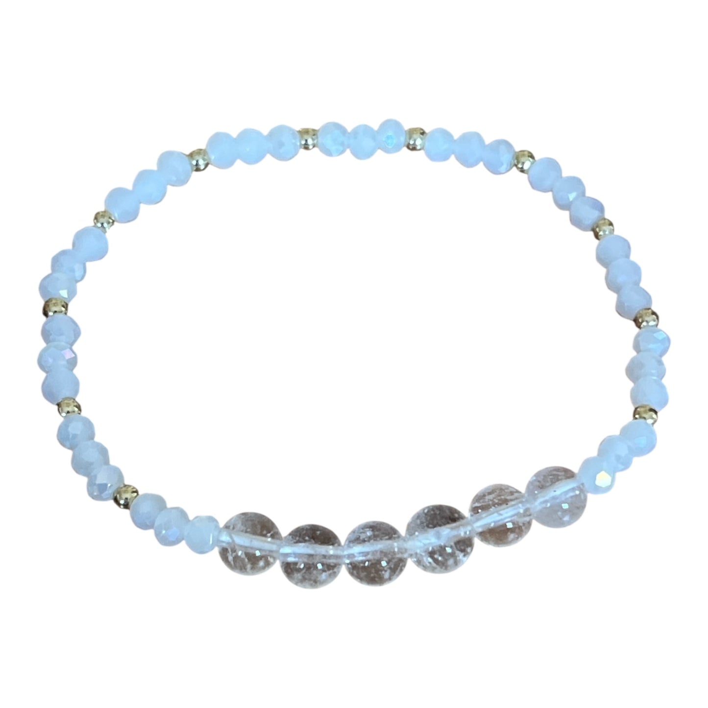 Natural Stone Bead Bracelets | Faceted 4mm & Polished 6mm Gemstones