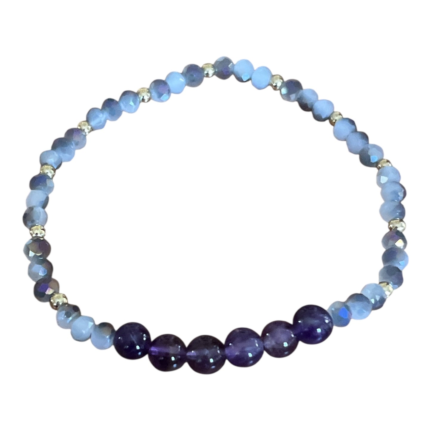 Natural Stone Bead Bracelets | Faceted 4mm & Polished 6mm Gemstones