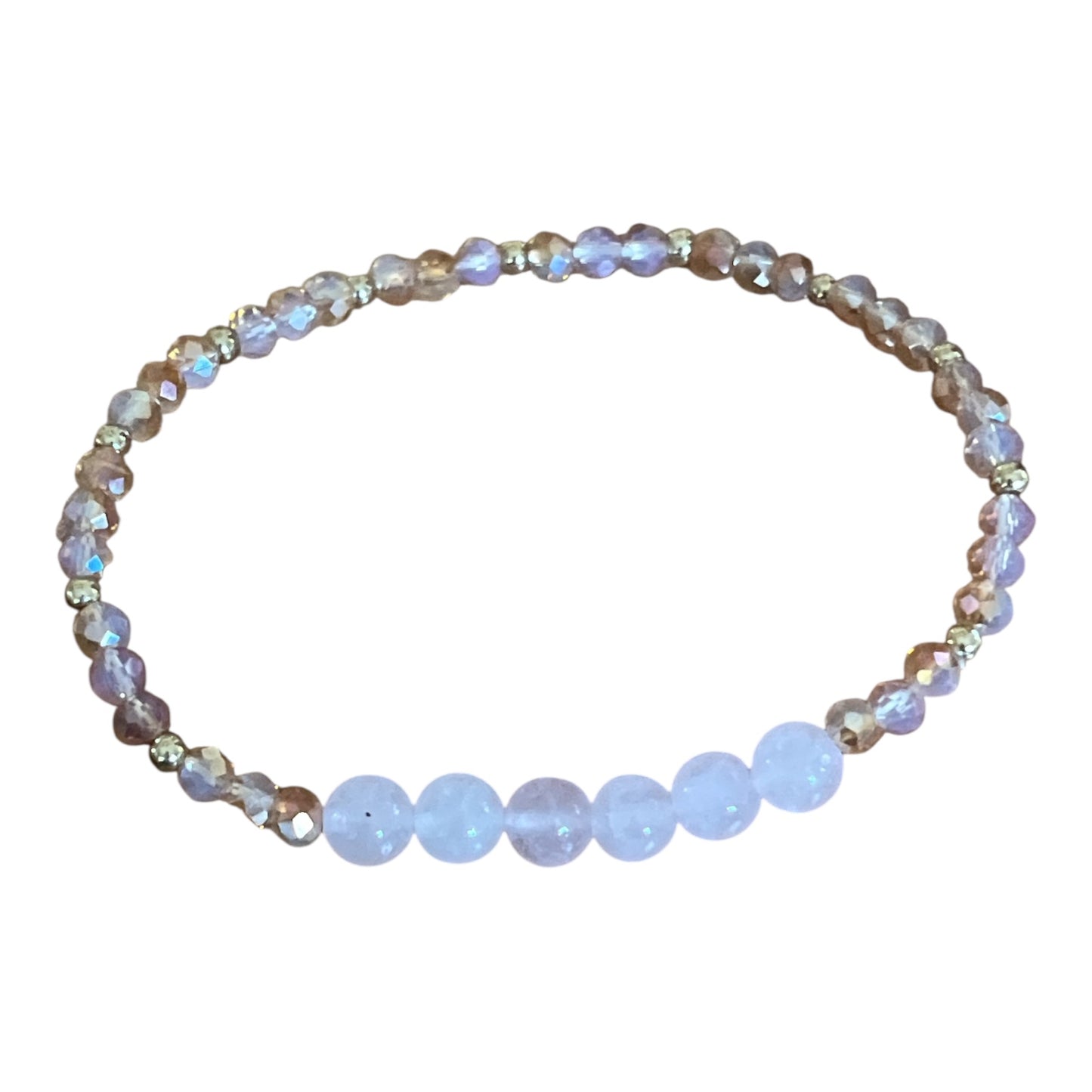 Natural Stone Bead Bracelets | Faceted 4mm & Polished 6mm Gemstones