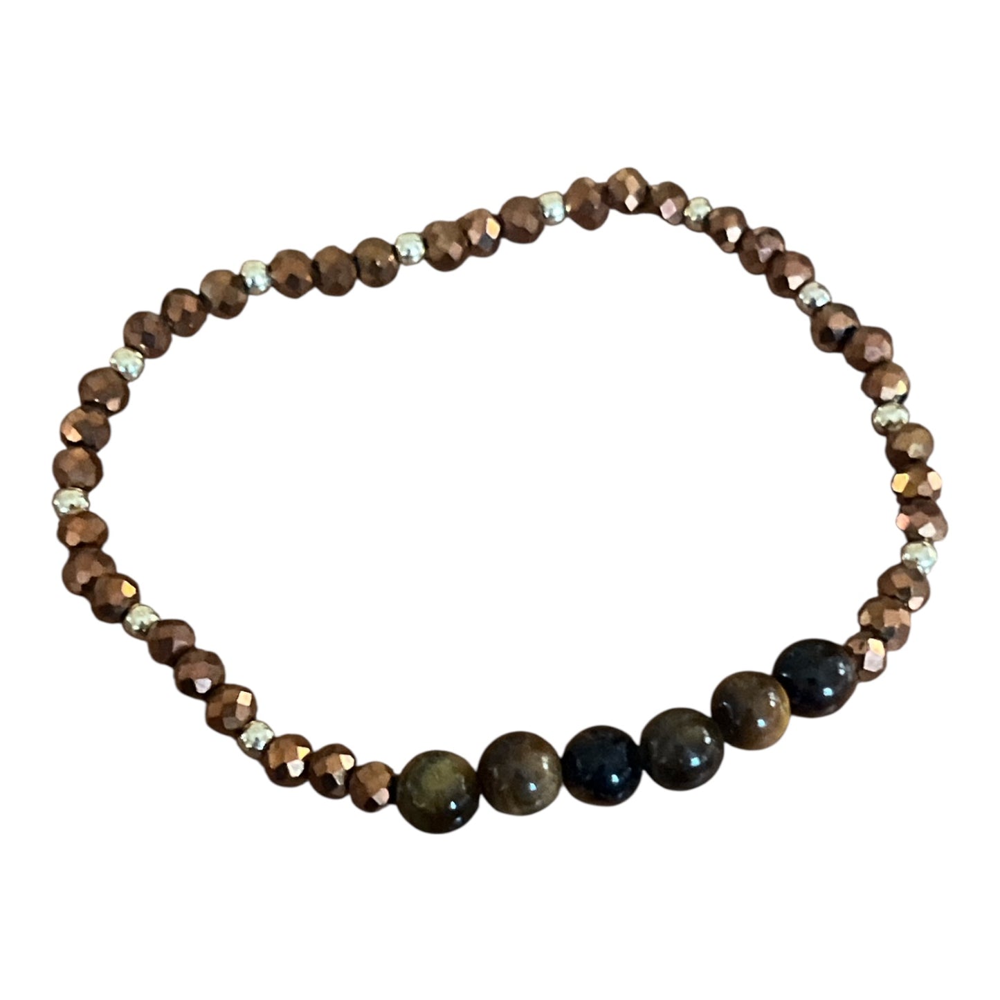 Natural Stone Bead Bracelets | Faceted 4mm & Polished 6mm Gemstones