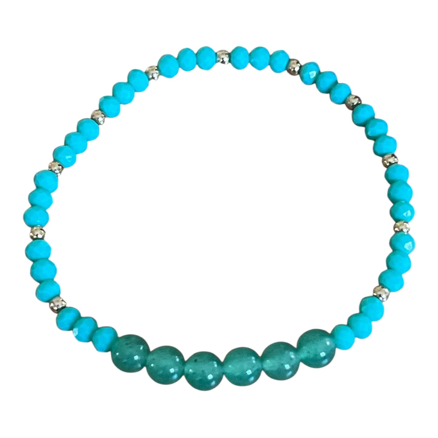 Natural Stone Bead Bracelets | Faceted 4mm & Polished 6mm Gemstones