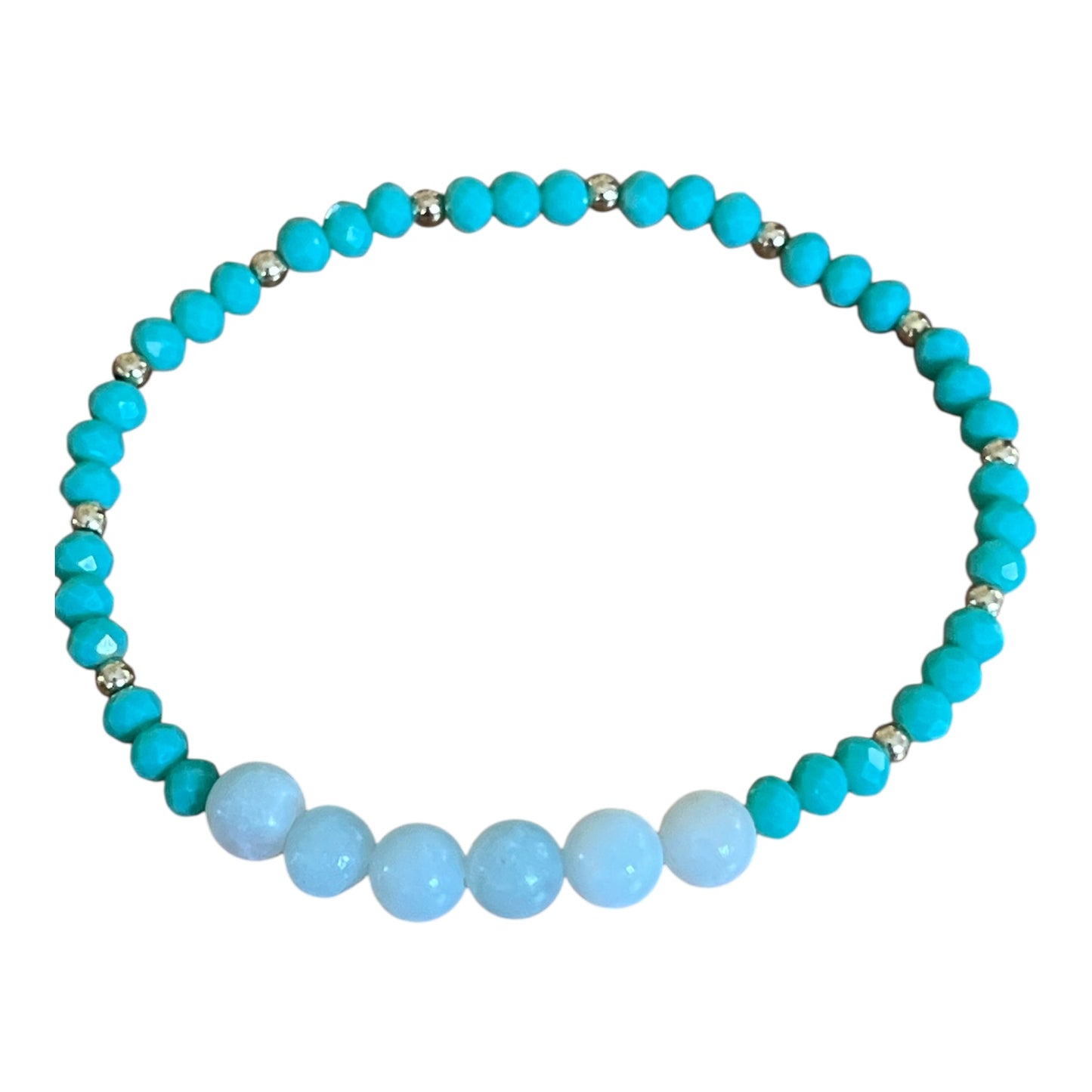 Natural Stone Bead Bracelets | Faceted 4mm & Polished 6mm Gemstones