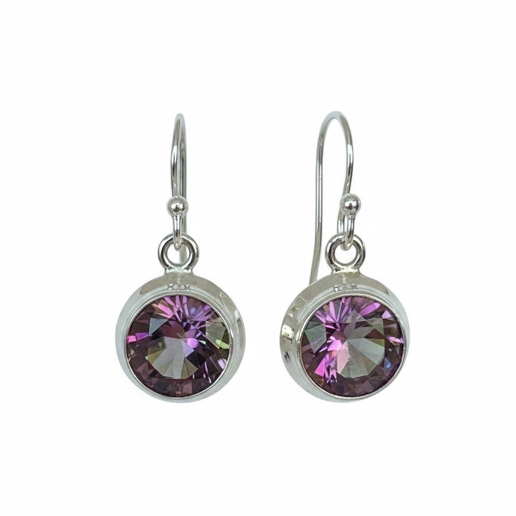 Mystic Topaz Dangle Earrings | Brilliant Cut with Color Play