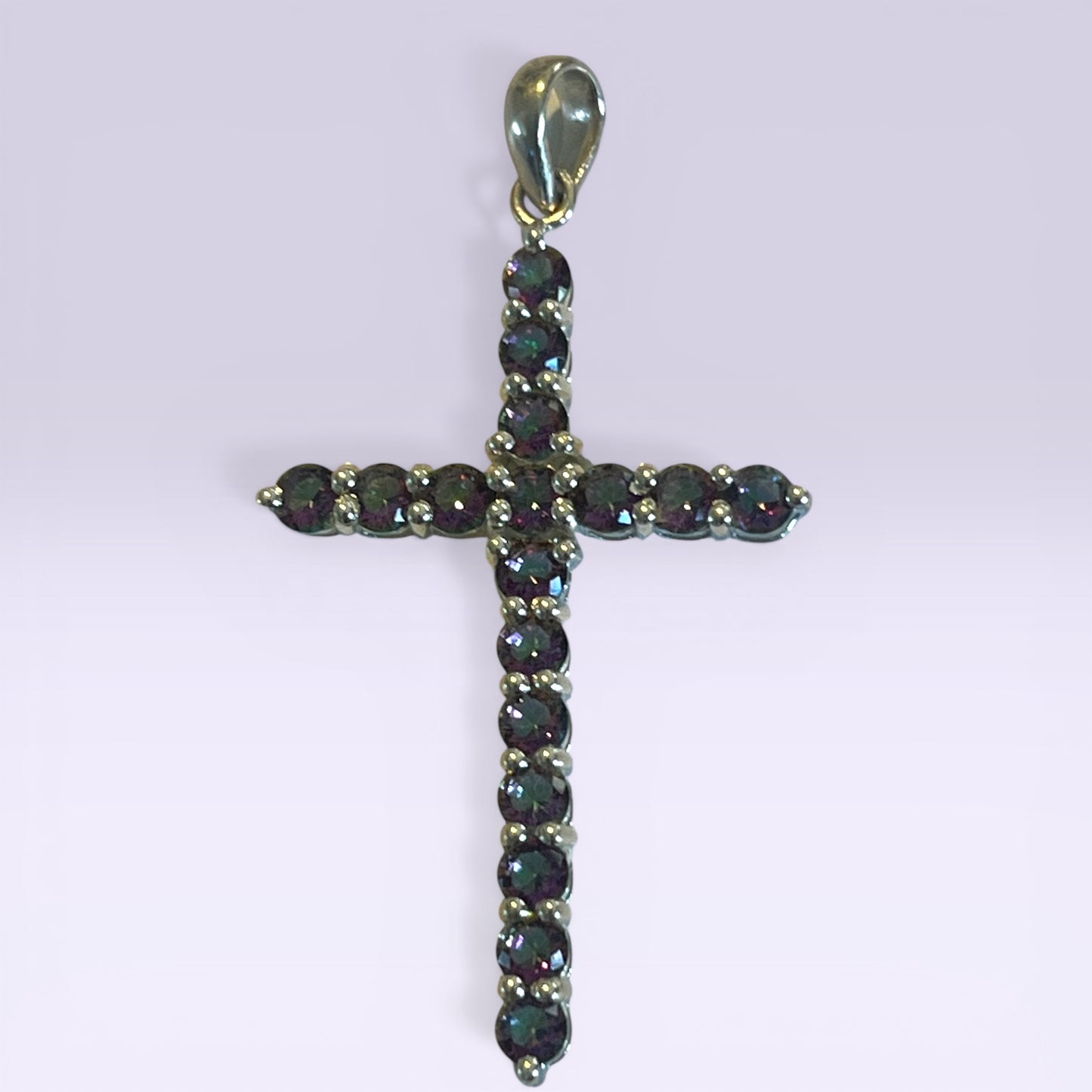 Amethyst, Labradorite,  Mystic Topaz, or Turquoise Cross Pendant