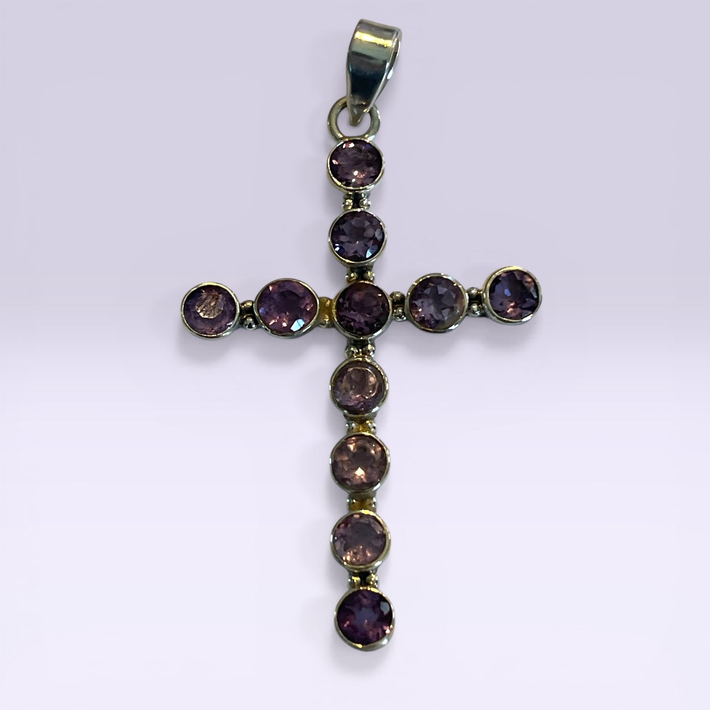 Amethyst, Labradorite,  Mystic Topaz, or Turquoise Cross Pendant