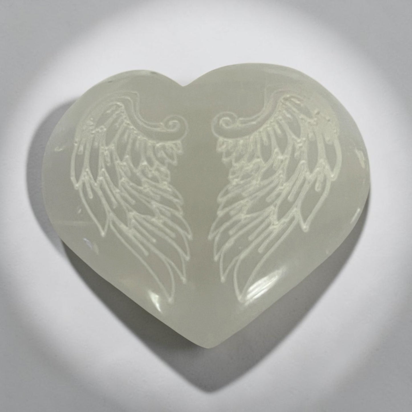 Selenite Heart Carvings | Plain & Angel Wing Designs