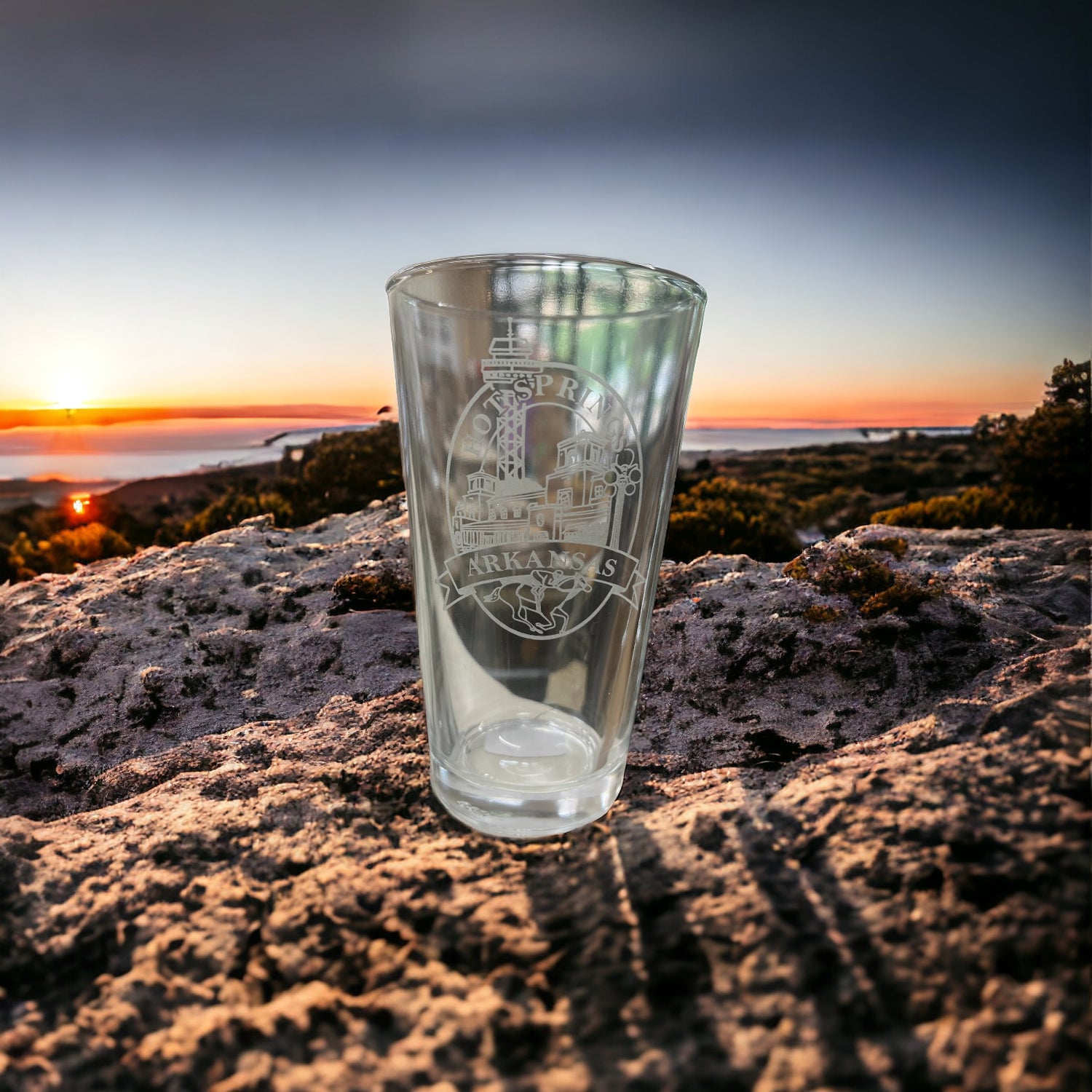 Hot Springs Etched Pint Glass