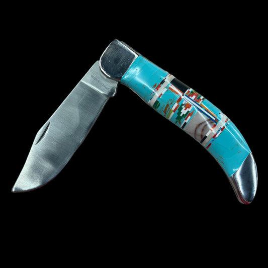 Silver Star Turquoise Knife