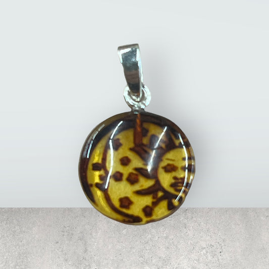 Amber Sun Moon Pendant