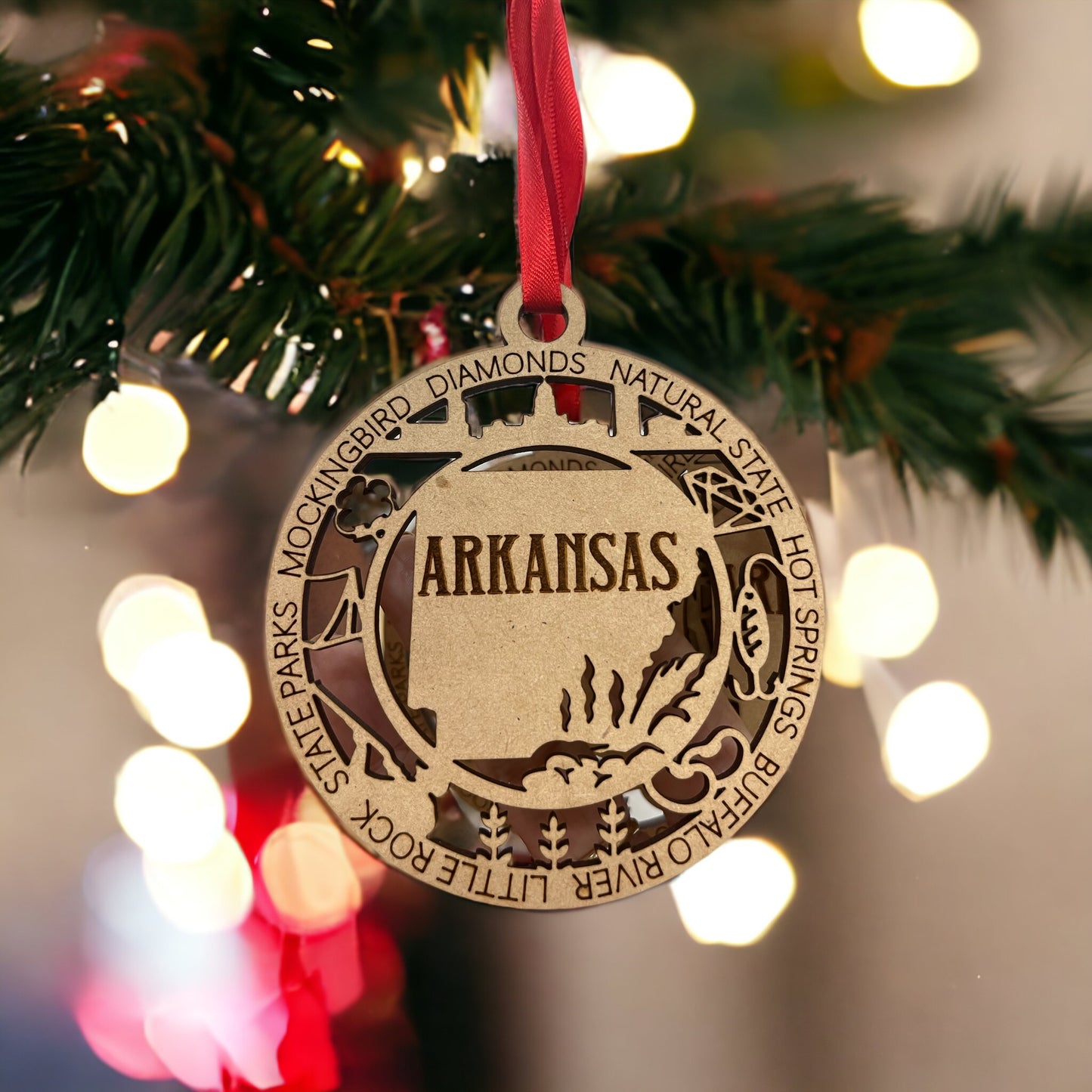 Arkansas Ornament Red Cord