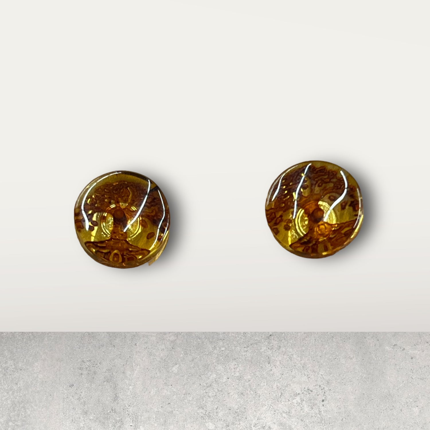 Amber Tree of Life Earrings