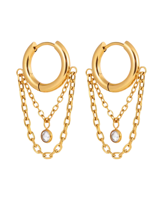 Maryland Chain Huggie Earrings : Hypoallergenic, Water Resistant, & Made in Arkansas