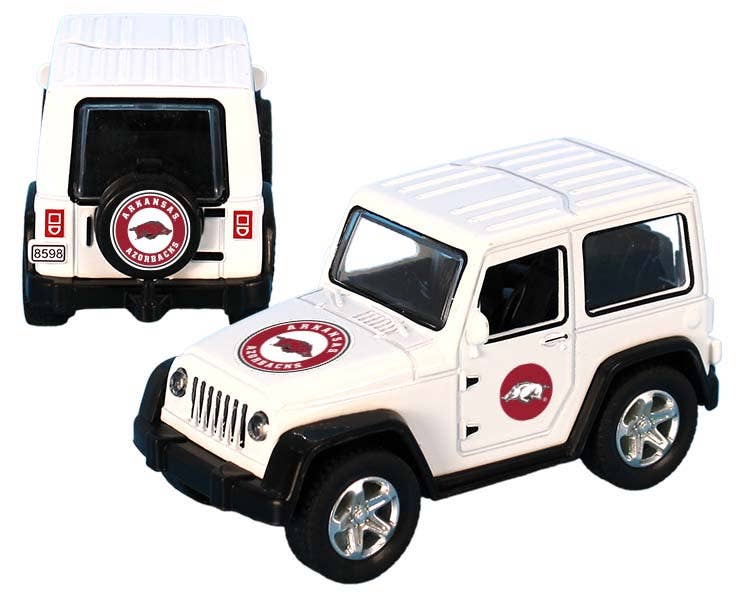 Arkansas Razorbacks Toy Truck Atv Pull Back White
