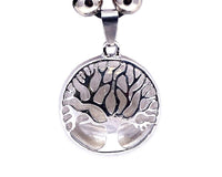 Round Metal Tree of Life Stone Pendant Adjustable Necklace